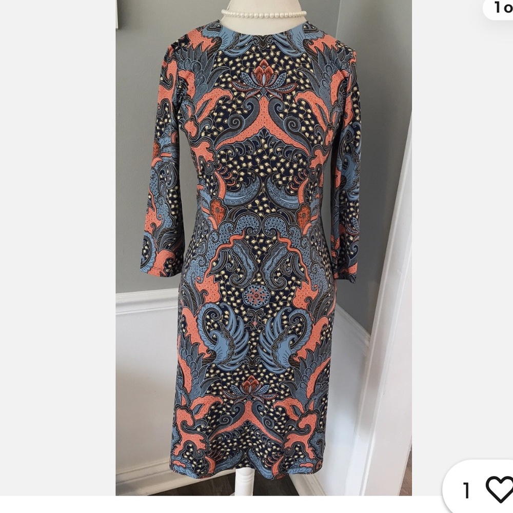 J.Mclaughlin XS Sophia Catalina Cloth Sheath Dress Paisley - wrinkle free